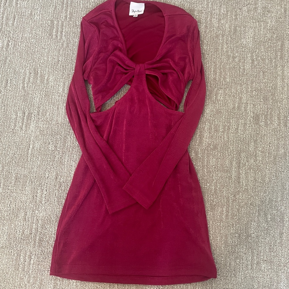 Pink cut out mini dress